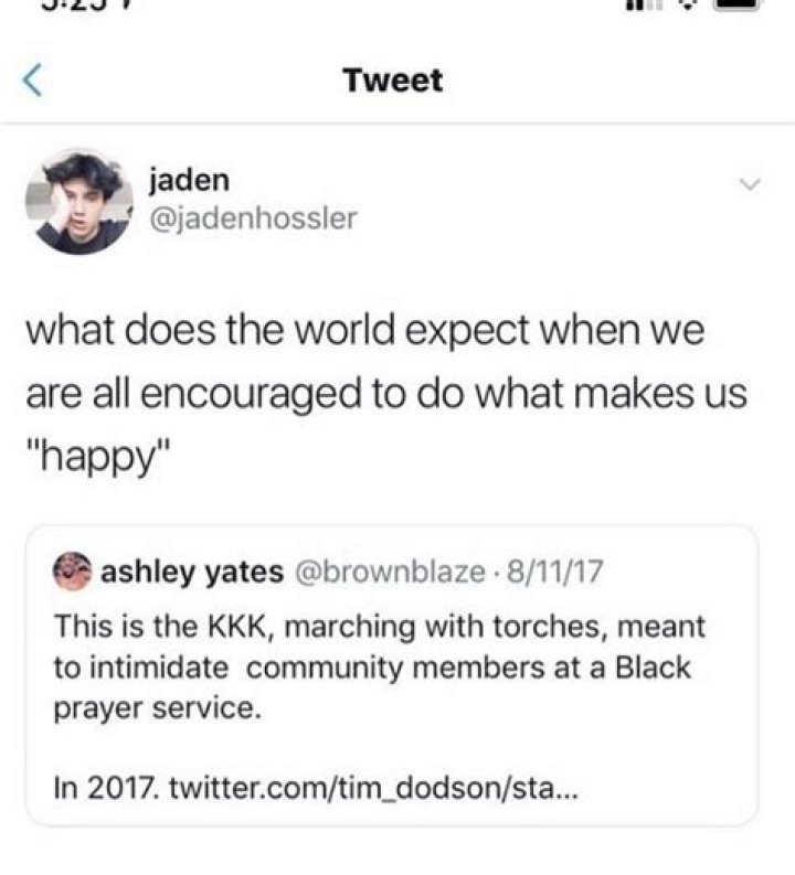 
People Are Accusing TikToker Jaden Hossler of Supporting the KKK in Old Tweets 